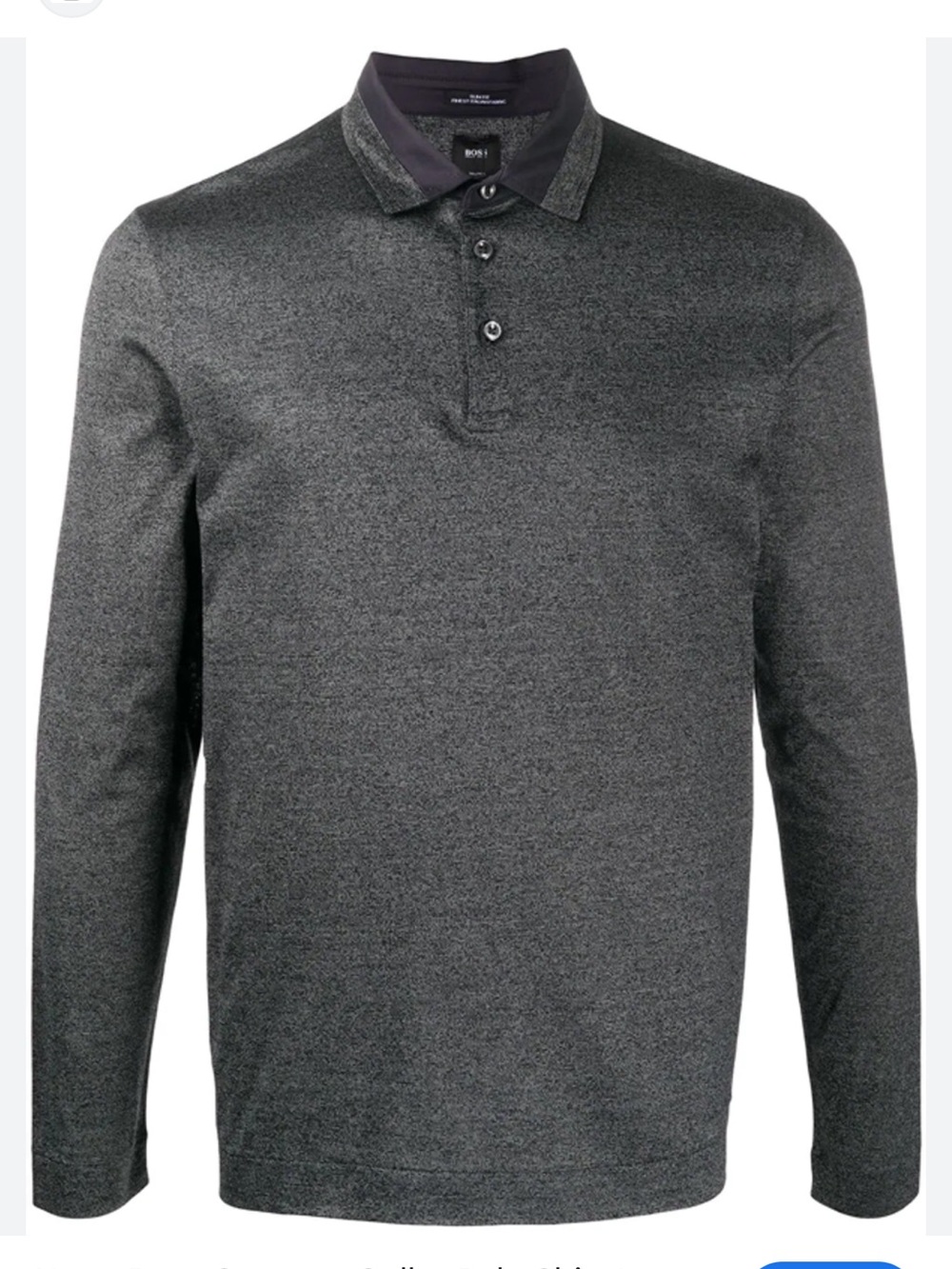 Boss Men's Charcoal Heather Polo with Contrast Collar new
